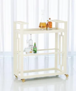 Global Views New Arrivals Grid Block Bar Cart White
