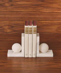 Global Views Alabaster Ball Bookends Set