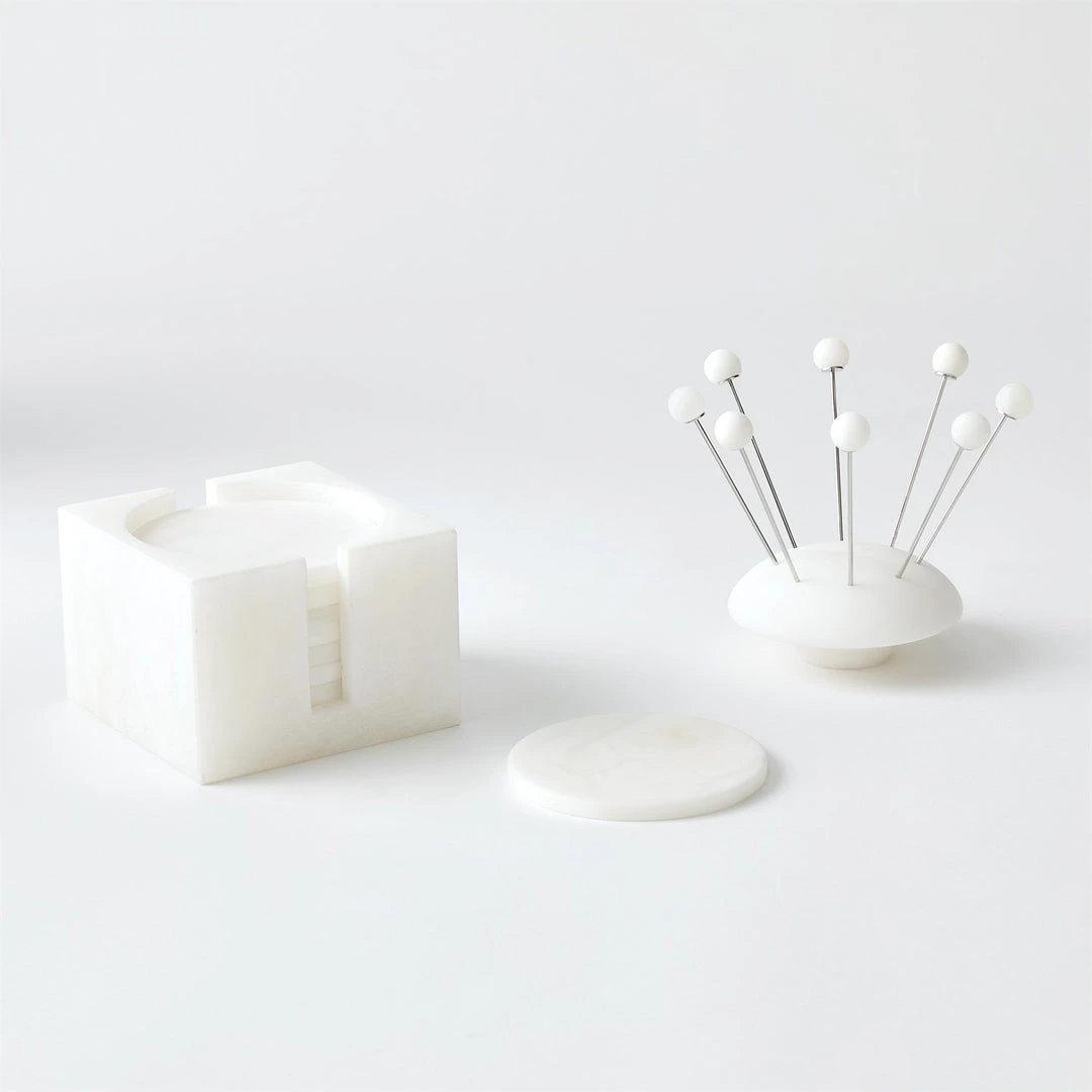 Global Views Alabaster Coasters 4 Global Views Alabaster Coasters