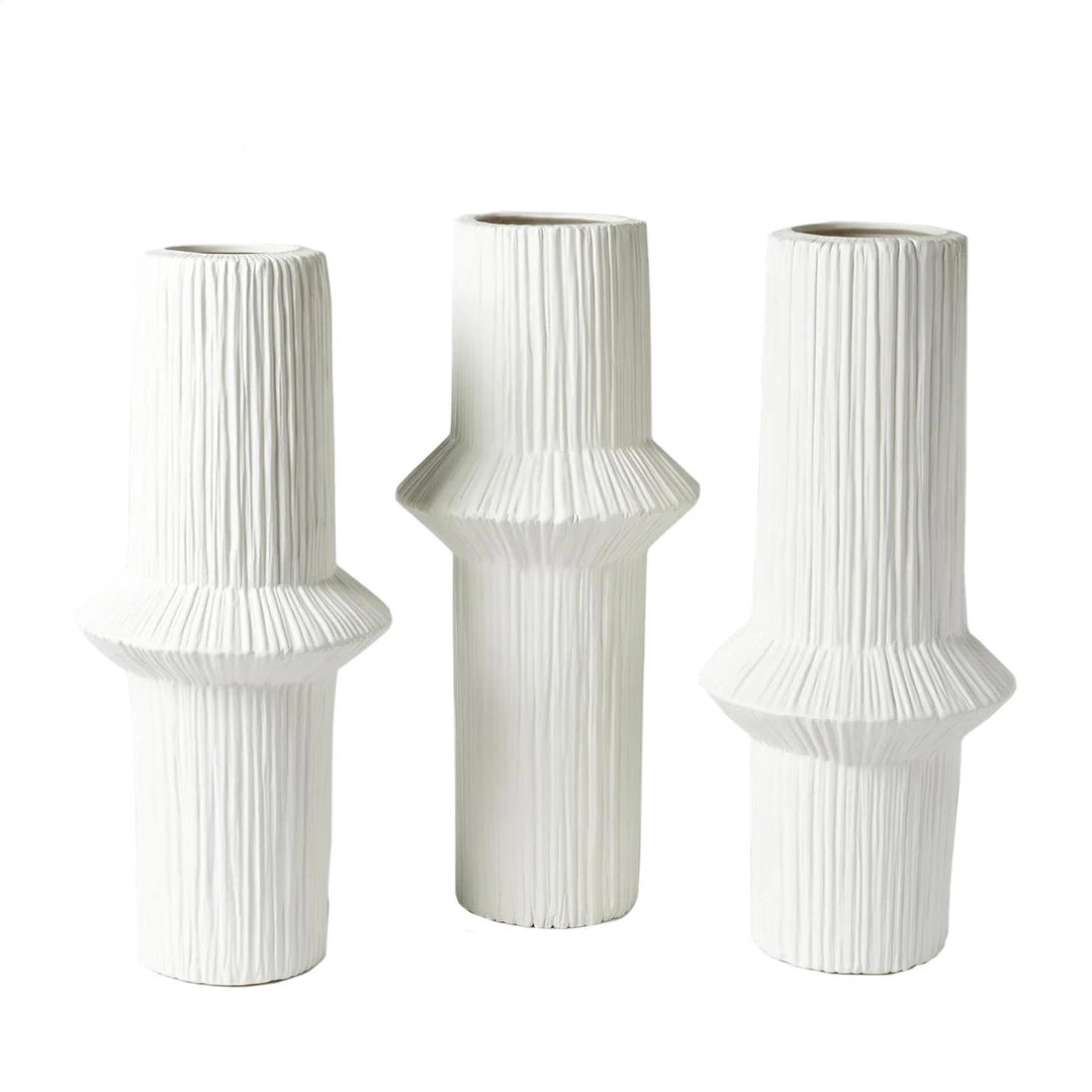 Global Views Ascending Ring Vases Matte White Set Of 3 3 Global Views Ascending Ring Vases Matte White Set Of 3