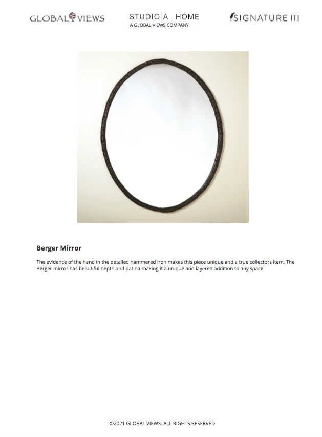 Global Views New Arrivals Berger Mirror 4 Global Views New Arrivals Berger Mirror