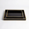 Global Views New Arrivals Bevelled Black Glass Tray Set