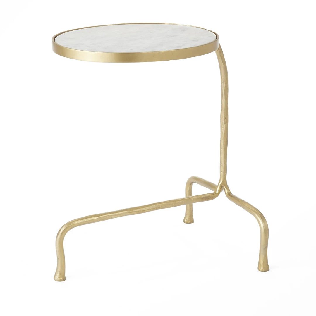 Global Views Cantilever Table Brass With White Marble Top 3 Global Views Cantilever Table Brass With White Marble Top