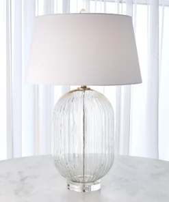 Global Views Clear Glass Ribbed Lamp