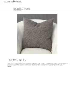 Global Views Cojin Pillow Light Gray