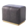 Global Views Forest Ottoman Charcoal Leather