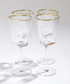 Global Views Hammered Footed Wine Glasses Set Of 8 New Arrivals