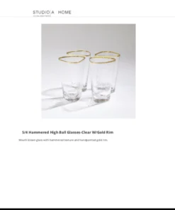 Global Views New Arrivals Hammered High Ball Glasses Set Of 8