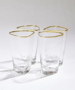 Global Views New Arrivals Hammered High Ball Glasses Set Of 8