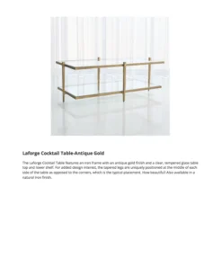 Global Views Laforge Cocktail Table Antique Gold