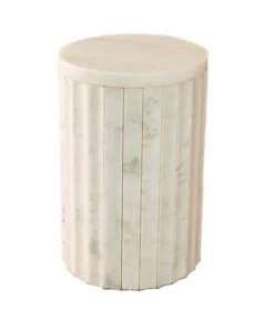 Global Views Marble Column Table White