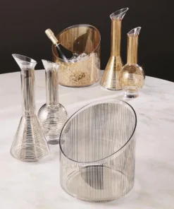 Global Views Platinum Striped Ice Bucket New Arrivals