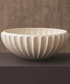 Global Views New Arrivals Sawtooth Bowl Rustic White