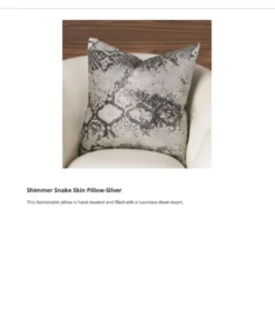 Global Views Shimmer Snake Skin Pillow Silver