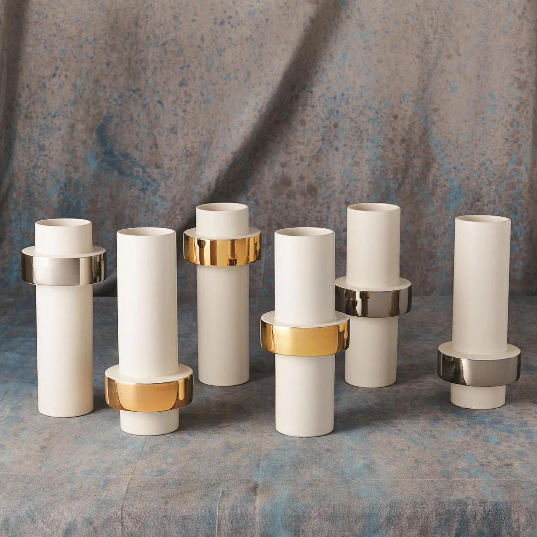 Global Views Gold Ring Vase Set Of Three 4 Global Views Gold Ring Vase Set Of Three