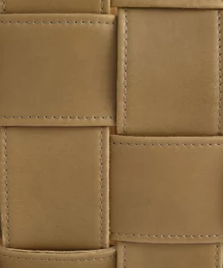 Global Views Soft Woven Leather Baskets Putty Set Of Two