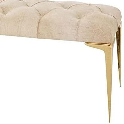 Global Views Stiletto Bench White Hair On Hide 5 Global Views Stiletto Bench White Hair On Hide