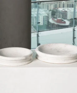 Global Views Caroline Centerpiece White Marble Two Sizes New Arrivals