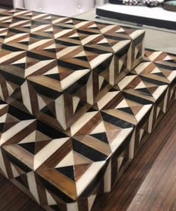 Global Views Triangle Marquetry Box Set 8 Global Views Triangle Marquetry Box Set