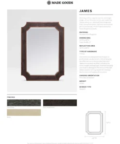 Made Goods James Mirror Ivory Faux Shagreen New Arrivals