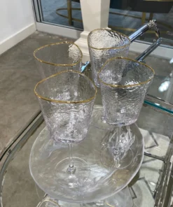 Global Views Hammered Footed Wine Glasses Set Of 8 New Arrivals