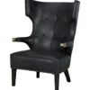 Noir Heracles Chair Black Leather