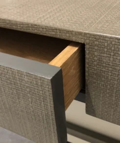 Made Goods Conrad Console Table Seal Faux Raffia