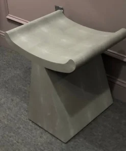 Made Goods Annika Stool Sand Faux Shagreen