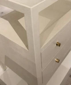 Made Goods New Arrivals Jarin Double Nightstand White Faux Belgian Linen