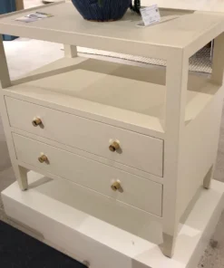 Made Goods New Arrivals Jarin Double Nightstand White Faux Belgian Linen