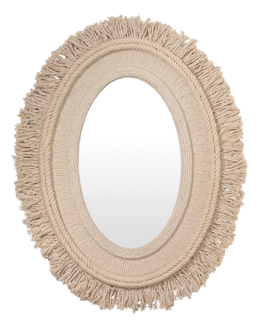 Jamie Young New Arrivals Fringe Oval Mirror Cream 3 Jamie Young New Arrivals Fringe Oval Mirror Cream