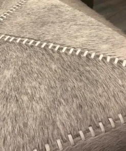 Jamie Young New Arrivals Large Ottoman Grey Hide