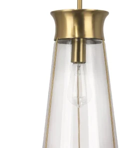 Jamie Young New Arrivals Nara Pendant Clear And Brass