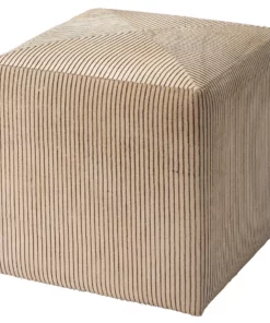 Jamie Young Pinstripe Ottoman Black And Cream New Arrivals