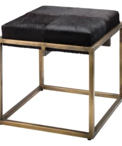 Jamie Young New Arrivals Shelby Stool Brown Hide