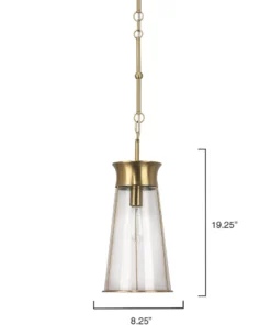 Jamie Young New Arrivals Nara Pendant Clear And Brass