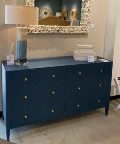 Made Goods Jarin 60" Dresser True Navy Faux Belgian Linen