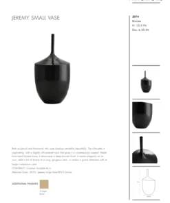 Arteriors Home New Arrivals Jeremy Small Vase Deep Bronze