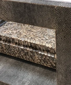 Made Goods Lafeu Rectangle Coffee Table Cool Gray Faux Shagreen New Arrivals