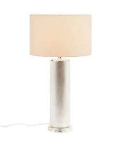 Made Goods New Arrivals Tavis Table Lamp Warm Silver Faux Linen