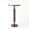 Studio A Hammered Martini Table Bronze With White Marble