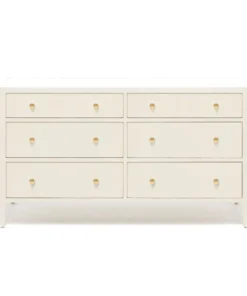 Made Goods New Arrivals Jarin 60" Dresser White Faux Belgian Linen