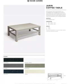 Made Goods Jarin Coffee Table Graphite Faux Belgian Linen Square And Rectangle New Arrivals