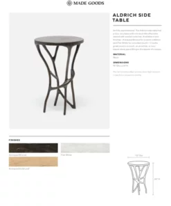 Made Goods Aldrich Accent Table Flat White New Arrivals