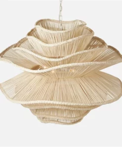 Made Goods New Arrivals Alondra Large Chandelier White Rattan