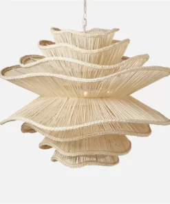 Made Goods New Arrivals Alondra Large Chandelier White Rattan
