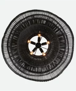 Made Goods Alondra Chandelier Dark Charcoal Rattan New Arrivals