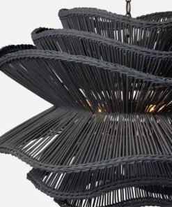 Made Goods Alondra Chandelier Dark Charcoal Rattan New Arrivals