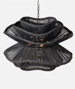 Made Goods Alondra Chandelier Dark Charcoal Rattan New Arrivals