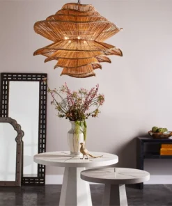 Made Goods Alondra Chandelier Large Natural Rattan New Arrivals